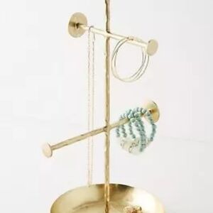 Anthropologie Bea Gold-tone Necklace & Jewelry Stand Organizer 18 x 7.5 x 9"